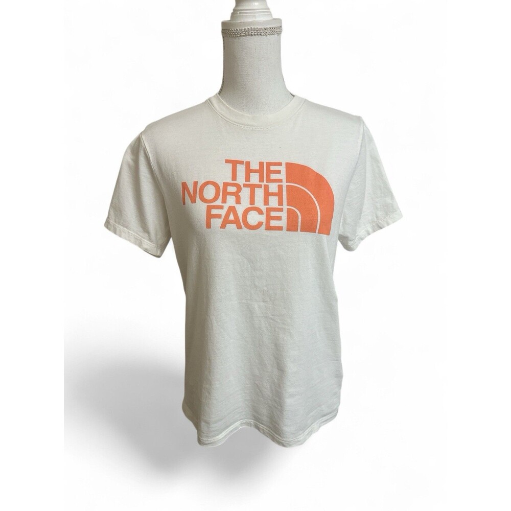 THE NORTH FACE Women's S Dome Tee Short Sleeve White Apricot Small - Picture 1 of 6
